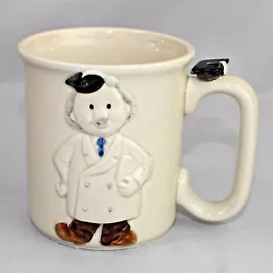 Vintage Graduation Coffee Mug Enesco Raised Graduate in Mortar Board 1978 - Picture 1 of 6