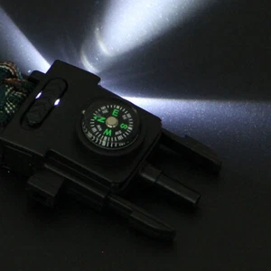 LED Licht Schnalle Armband Multifunktion Werkzeuge Survival Pfeife Schnalle Erste Hilfe - Bild 1 von 11