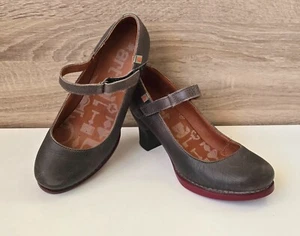 decolte art pelle tacco alto a blocco velcro ardesia 5=38 ottime condizioni - Foto 1 di 11