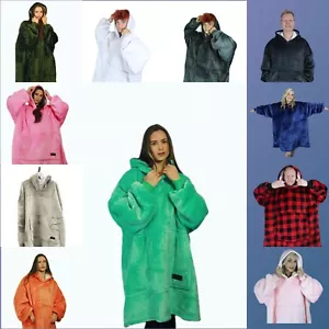 Women's Oversized Hoodie Blanket Cozy Fleece Wearable Warm Winter Sweatshirt - Picture 1 of 50
