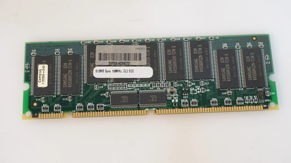 -=GENUINE=-COMPAQ 110959-042||512MB PC-100 CL2 100MHZ ECC DIMM SDRAM MEMORY|| - Image 1 of 3