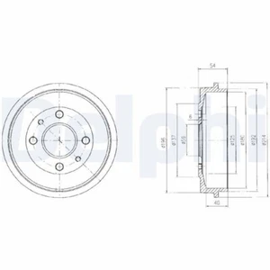 2x DELPHI Bremstrommel Trommeln Trommelbremse Hinten BF200 - Bild 1 von 1