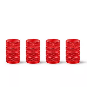 4pcs Car Tire Tyre Red Wheel Air Port Dust Cover Ventil Rim Valve Stem Caps - Picture 1 of 11