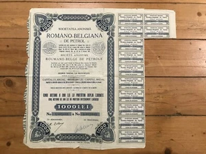 Titel 5 Aktien: ROMANO-BELGIA DE PETROL (RUMÄNIEN) (O) - Bild 1 von 1