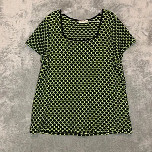 Vtg Cato Women 80s 90s Wacky Popcorn Neon Polka Dot Stretchy Knit Top 18 Plus - Picture 1 of 9
