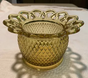 De colección Imperial Vidrio Ámbar Diamante Edredón Caramelo Jarrón Encaje Piña - Imagen 1 de 9