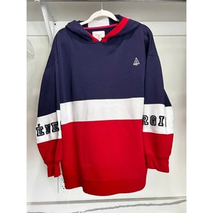 Vintage Express Atheletique Hoodie Sweatshirt Energie Blue Red Pullover Sz Large - Picture 1 of 6