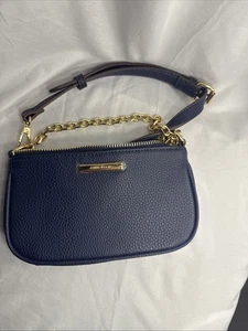 ANNE KLEIN  Mini Crossbody With Chain Swag Navy Blue - Picture 1 of 7
