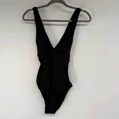 Traje de baño Seafolly de una pieza para mujer 12 negro con correa trasera cruzada cuello en V playa Foto 1 de 4
