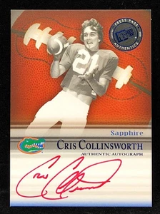2008 Press Pass Cris Collinsworth Auto Sapphire /25 SS-CC2 Red Florida Gators - Picture 1 of 2
