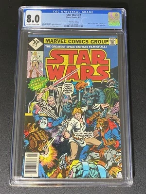Star Wars #2 CGC 8.0 Marvel 1977 30-Cent Whitman 1st Printing 1st Obi-Wan Kenobi - Image 1 of 2