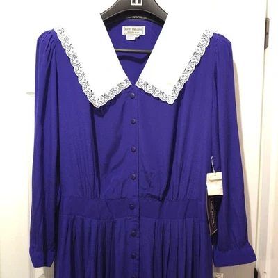 Vestido vintage años 80 con cuello abotonado para mujer Petite 24 Foto 1 de 4