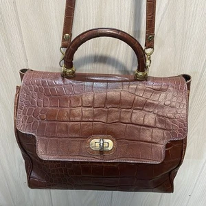 Bolso de hombro de cuero italiano vintage bolso Italia asa superior mensajero - Imagen 1 de 21