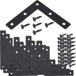 Soporte de esquina 20 piezas negro con forma plana L 80X80 mm esquina decorativa - Imagen 1 de 3