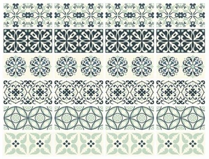 Fliesenaufkleber Wasserdicht Bordüre Metro Grün Mosaik 24er Pack 150mm x 75mm BT29 - Bild 1 von 19