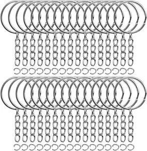 Set Portachiavi Bulk 50 Pz, Portachiavi Split Anelli con Catena 1 Pollice, Portachiavi Nuovo - Foto 1 di 6