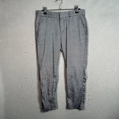 Banana Republic Avery Petite Womens Pants Size 2 Gray Linen-Cotton Blend - Image 1 of 4