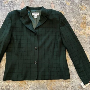 Blazer Pendleton verde a quadri in lana ritagliata 12 Highland Holiday nuovo con etichette prezzo al dettaglio consigliato $ 198 - Foto 1 di 15
