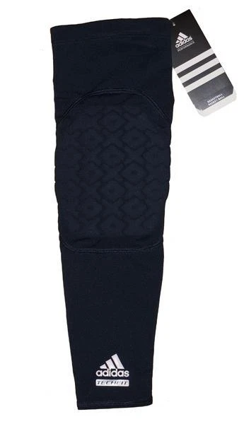 Novo com etiquetas Adidas Techfit masculino basquete acolchoado braço de compressão manga cotovelo - Azul marinho - Imagem 1 de 1