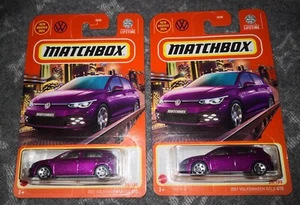 2024 Matchbox Purple 2021 Volkswagen Golf GTE #25/100 Lot of 2 - NEW! - Picture 1 of 10