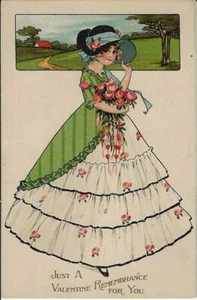 Póster Tuck #258 "Serie San Valentín" niña postal Art Deco - Imagen 1 de 2