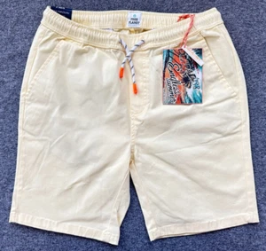 NWT $48 FREE PLANET Sunset Yellow Elastic Waist Slim Fit Chino Shorts - Men's S - Picture 1 of 10