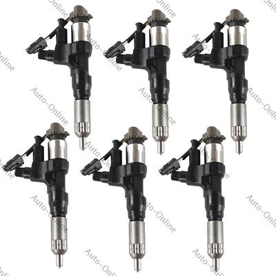 6x Fuel Injector 095000-6593 for Hino 500 198 258 268 338 6.5L 7.7L 23670-E0010 — 第 1/4 张图片