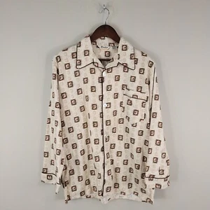 Camisa de dormir vintage Branford pequeña mediana S/M ropa de dormir manga larga pijama top - Imagen 1 de 8