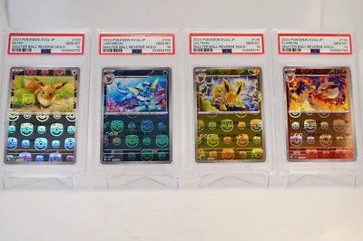 PSA 10 Eevee Vaporeon Jolteon Flareon Master Ball Holo SEQ set Pokemon Card 151① - Image 1 of 4
