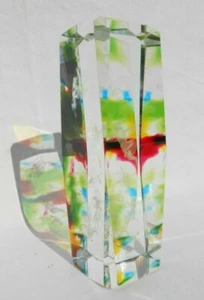 Disney Tinkerbell Colorful Laser Etched Crystal Glass Paperweight G5 - Picture 1 of 12