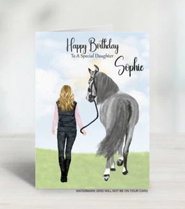 Personalised Birthday Cards Horse Wife Ladies Girls Daughter Sister Friend Mum - Picture 1 of 11