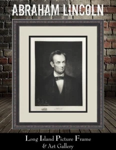 Abraham Lincoln Original Etching 1800's Custom Framed - Picture 1 of 6