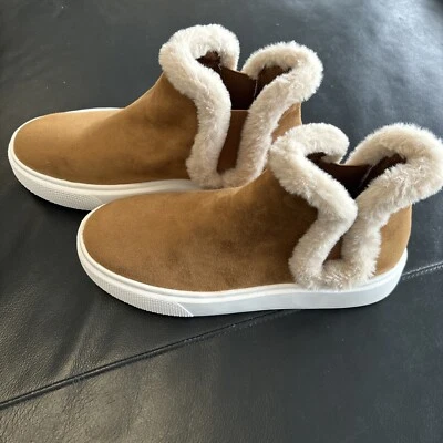 Ladies Nine West Fur Lined Komfy 2 Platform Booties -Chestnut Brown -New  - Image 1 of 4