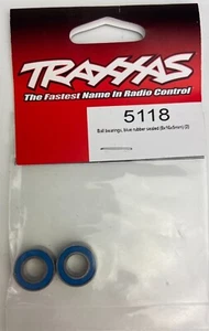 Blue Rubber Sealed Ball Bearings (8x16x5mm) (2) Traxxas 5118 NEW in Package - Picture 1 of 2