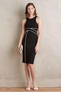 Anthropologie Maeve Cavatina Sheath Dress Black & White Size 8 NWT - Picture 1 of 10