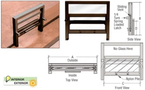 Duranodic Bronze Vertical Sliding Ticket Window With 8-1/4" x 3-1/2" Opening - Picture 1 of 7