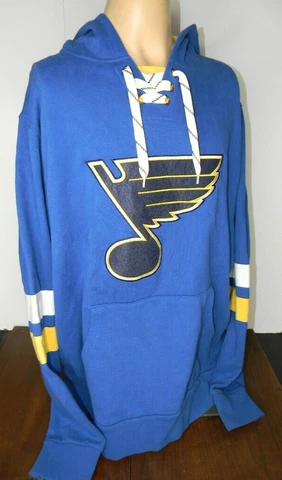 ST. LOUIS BLUES Wright & Ditson hockey jersey lace up hooded sweatshirt mens 2XL Cover