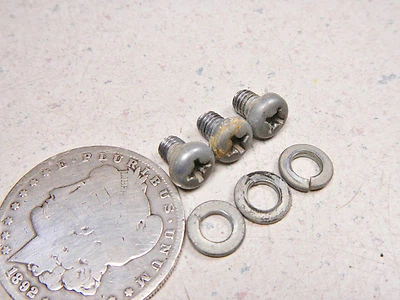 79 SUZUKI DS185 EXHAUST EXPANSION CHAMBER FRONT HEATSHIELD TRIM MOUNTING SCREWS - Image 1 of 3