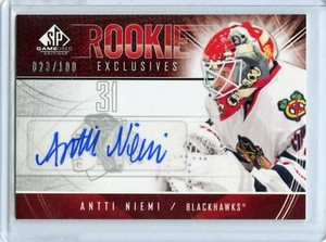  2009-10 SP Game Used Rookie Exclusives Autographs #RE-AN Antti Niemi 23/100