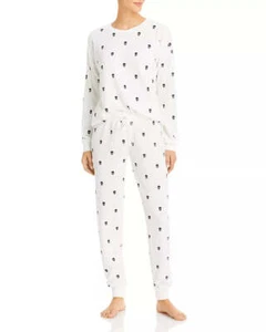 Aqua Womens Sleep Brushed Thermal Lounge Set - Picture 1 of 10