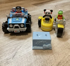 Ryan's World Play Set Jeep, Motorcycle w Sidecar, Figures Pull Back Bonkers - Picture 1 of 20