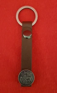 Wolverine 1000 Mile Key Fob. Leather and Metal. Rockford MI. - Picture 1 of 3