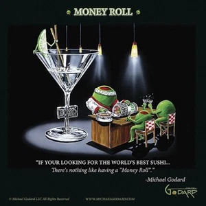 Money Roll ART PRINT by Michael Godard Image Size 12" x 12" - Picture 1 of 1