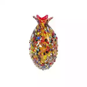 Vase Bunt Glas Geblasen Stil Murano Form Mit Kanten High Heels Und Ösen Regal, - Bild 1 von 5