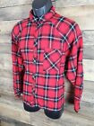 Wild Fable Button Up Shirt MenMedium Red Black White Chest 48" Length 24.5"