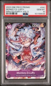 2023 ONE PIECE PROMO - #041 MONKEY D. LUFFY - PIRATES PARTY VOLUME 5 PSA 10 - Picture 1 of 2