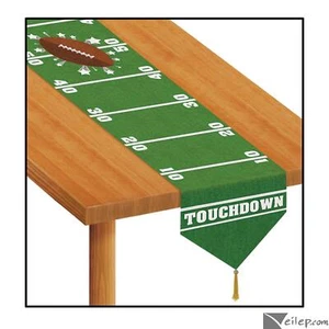 Beistle Football Field Yard Lines & Endzone 6' Paper Table Runner, Green Brown - Picture 1 of 1