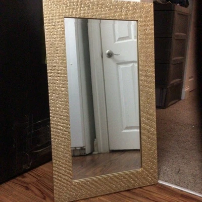 Зеркало туалетное 17 дюймов ширина x 29 дюймов высота матовая никелевая рама с хромированной подкладкой - Изображение 1 из 4