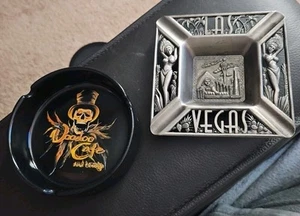 Lot Of 2 Vtg Las Vegas Ashtrays Voodoo Cafe And Lounge Showgirls - Picture 1 of 5