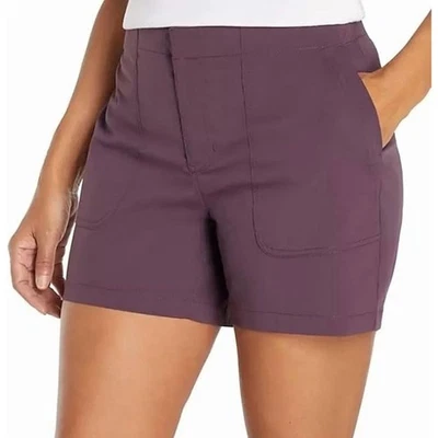 NUEVO CON ETIQUETAS EDDIE BAUER Talla 16 Para mujeres Frente Plano Nylon Spandex Senderista Pantalones Cortos Púrpura Foto 1 de 4